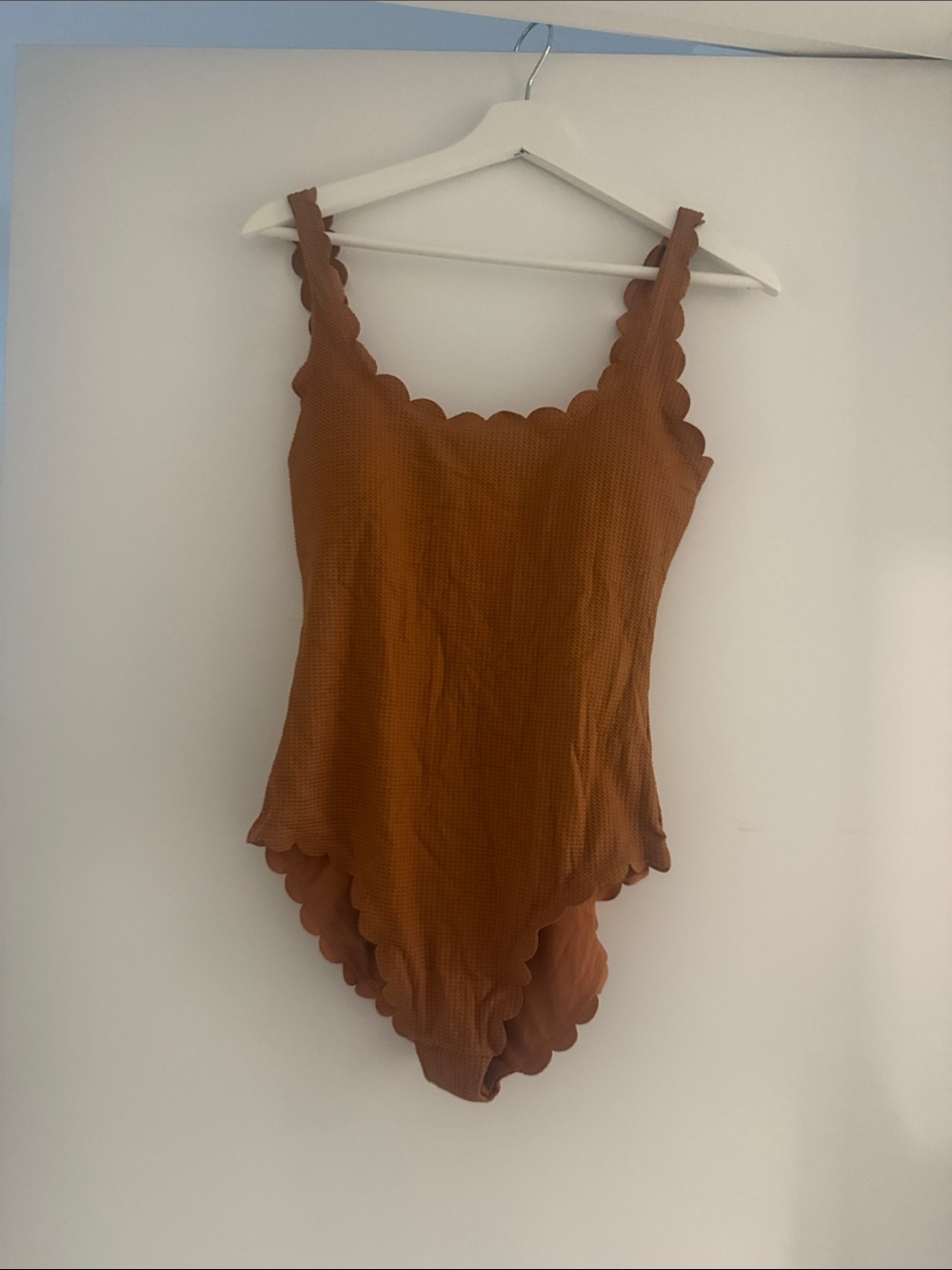 aerie Rust Brown Scalloped One-Piece Swimsuit